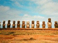 Easter Island Maoi (Ahu Tongariki) 2003 Oil done CR