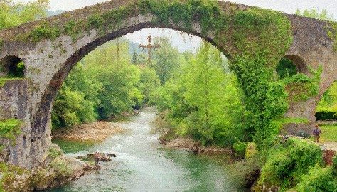 Roman Bridge Cangas De Onis Picos De Europa N.P. Spain 2005 done CR1