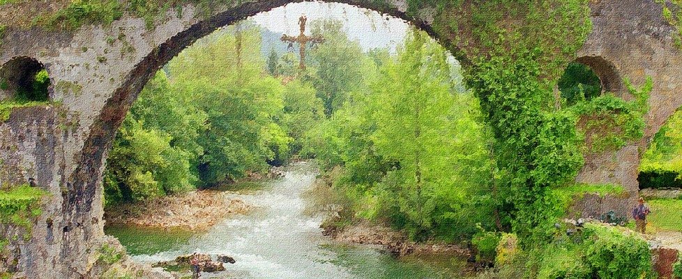 Roman Bridge Cangas De Onis Picos De Europa N.P. Spain 2005 done CR1