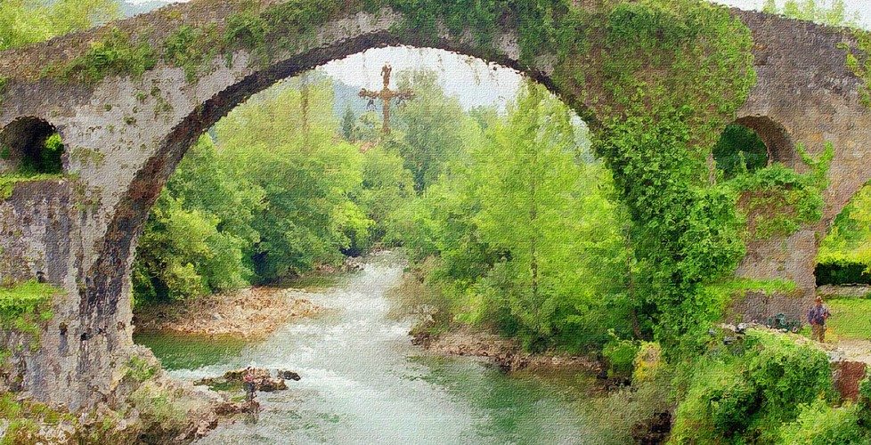 Roman Bridge Cangas De Onis Picos De Europa N.P. Spain 2005 done CR1
