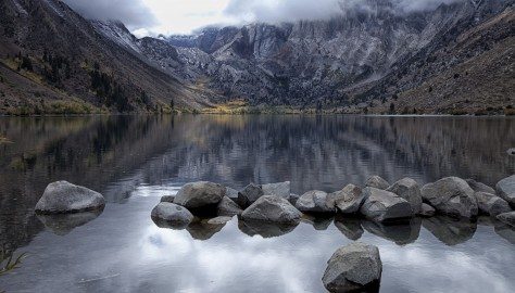 em Convict Lake Boulders and Fall Colors