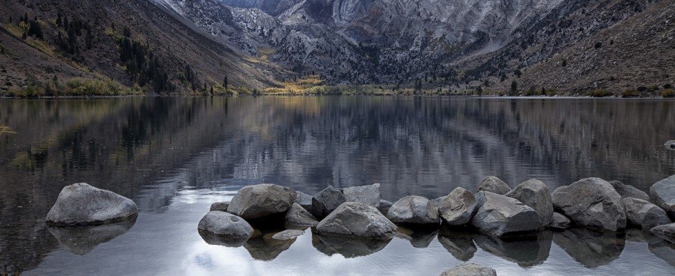 em Convict Lake Boulders and Fall Colors