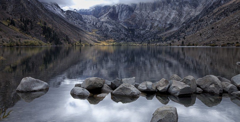 em Convict Lake Boulders and Fall Colors